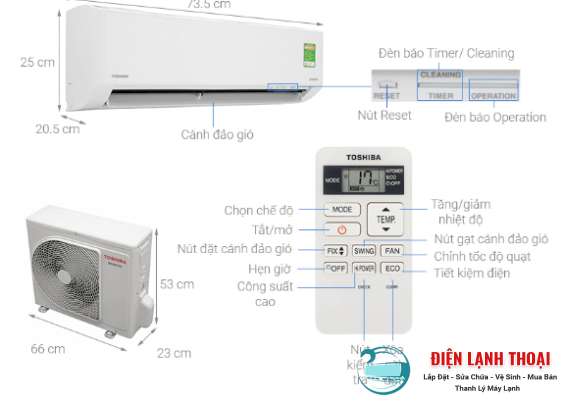 TOSHIBA 1.5HP - GIÁ TẬN KHO